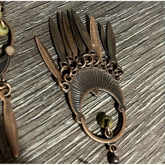 Pink Yellow Enamel and Brass Dreamcatcher Boho Drop Dangle Fashion Earrings NEW - Picture 4 of 4